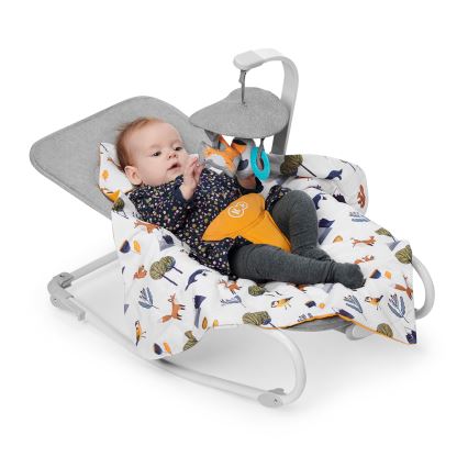 KINDERKRAFT - Дитяче вібруюче крісло-гойдалка з мелодією FELIO 2 жовтий