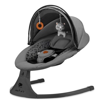 KINDERKRAFT - Дитяче вібруюче крісло-гойдалка з музикою 2в1 LUMI 4xAAA темно-сірий