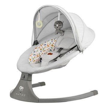 KINDERKRAFT - Дитяче вібруюче крісло-гойдалка з музикою 2в1 LUMI світло-сірий