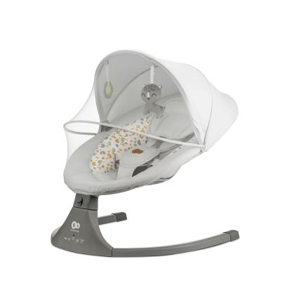 KINDERKRAFT - Дитяче вібруюче крісло-гойдалка з музикою 2в1 LUMI світло-сірий