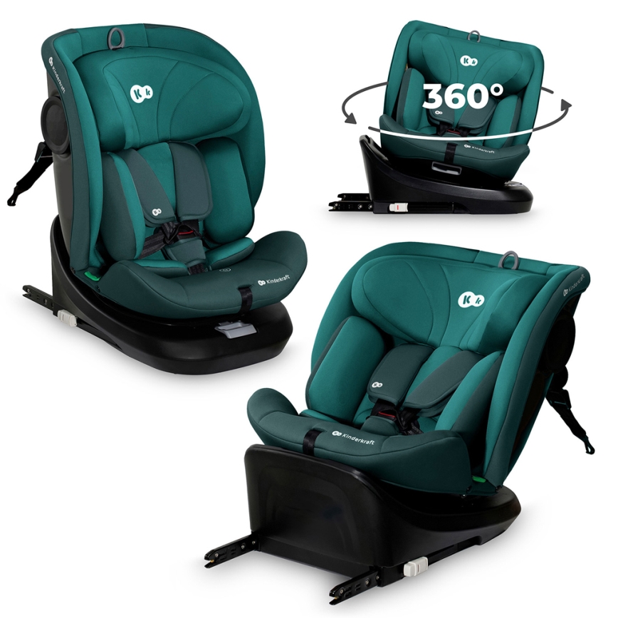 KINDERKRAFT - дитяче автокрісло I-GROW i-Size 40-150 см бірюзове