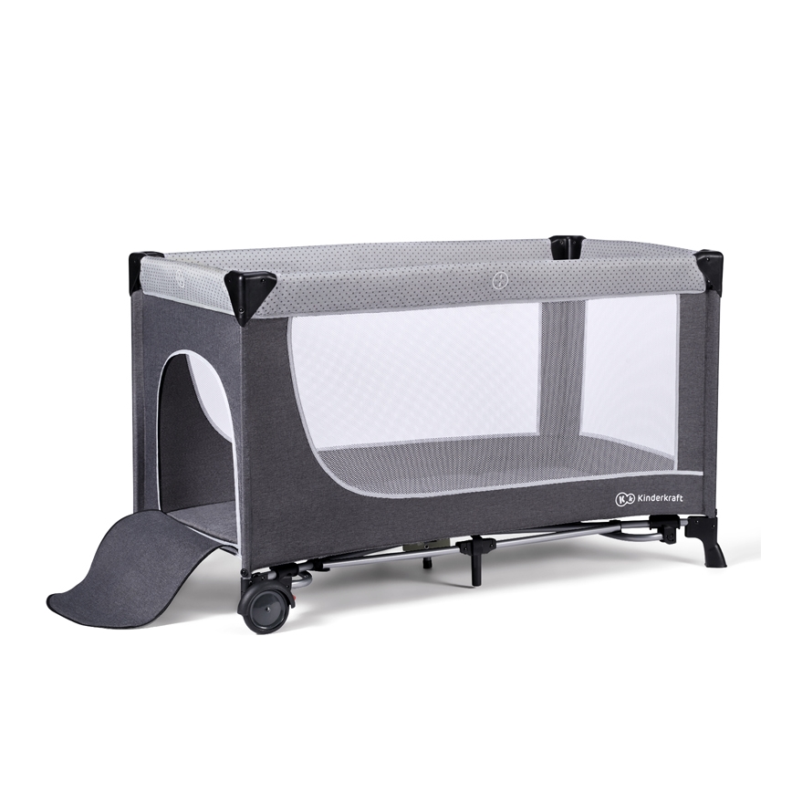 KINDERKRAFT - Дитяче ліжечко-манеж LEODY сірий