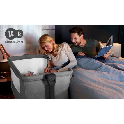 KINDERKRAFT - Дитяче ліжечко NESTE GROW темно-сірий