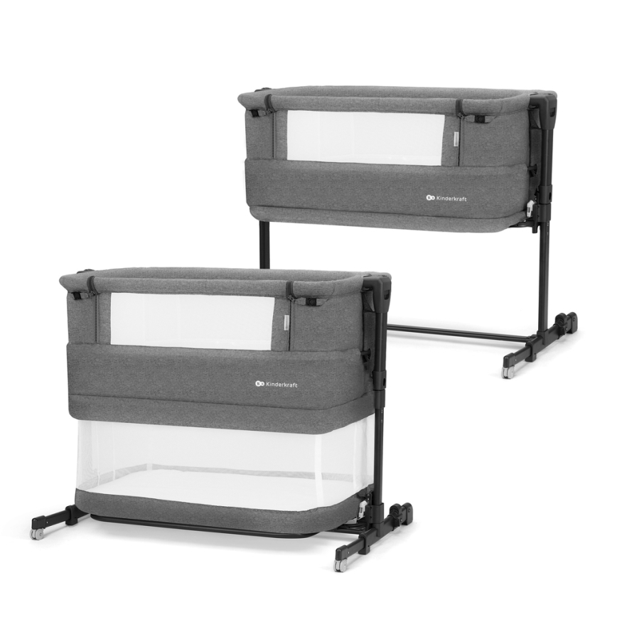 KINDERKRAFT - Дитяче ліжечко NESTE GROW темно-сірий