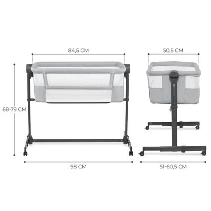 KINDERKRAFT - Дитяче ліжечко NESTE UP 2 світло-сірий