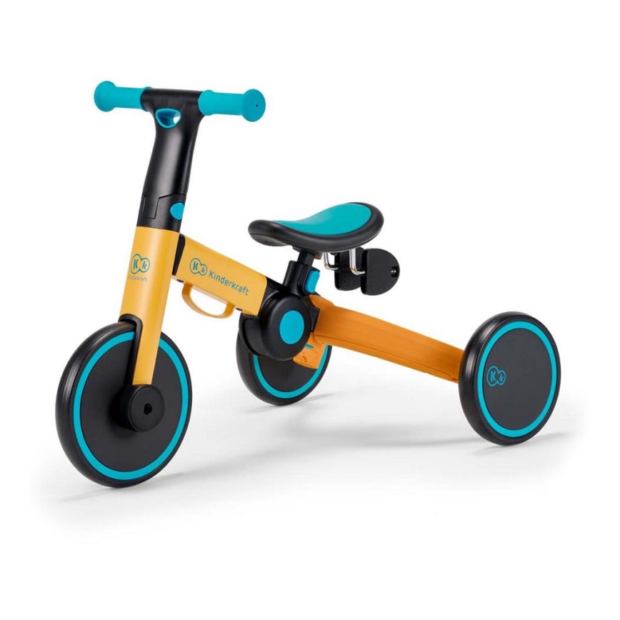 KINDERKRAFT - Дитячий біговел 3в1 4TRIKE жовтий/бірюзовий