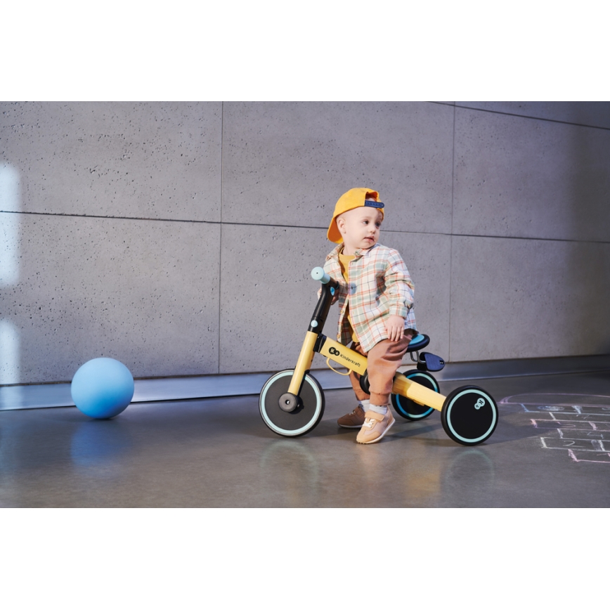 KINDERKRAFT - Дитячий біговел 3в1 4TRIKE жовтий/м'ятний