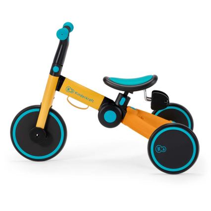 KINDERKRAFT - Дитячий біговел 3в1 4TRIKE жовтий/бірюзовий