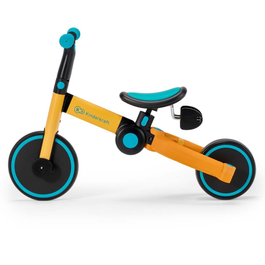 KINDERKRAFT - Дитячий біговел 3в1 4TRIKE жовтий/бірюзовий