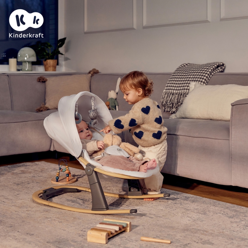 KINDERKRAFT - Дитячий шезлонг ELSU, сірий