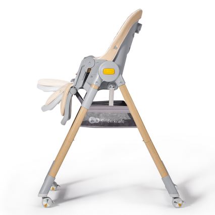 KINDERKRAFT - Дитячий стільчик для годування 2в1 LASTREE бежевий/сірий