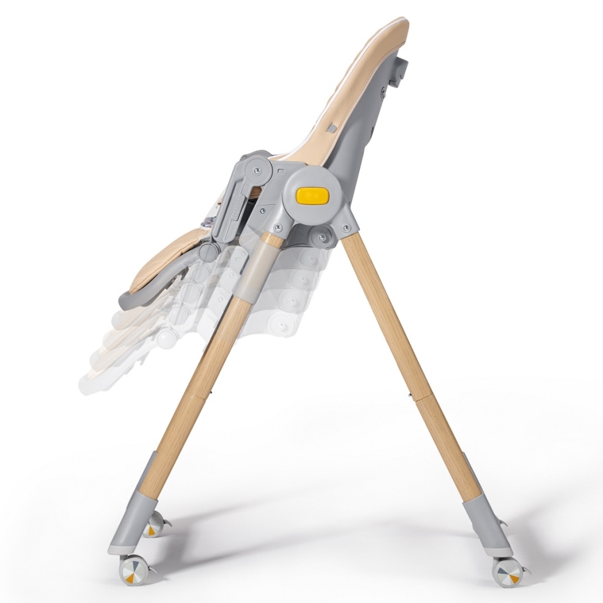 KINDERKRAFT - Дитячий стільчик для годування 2в1 LASTREE бежевий/сірий