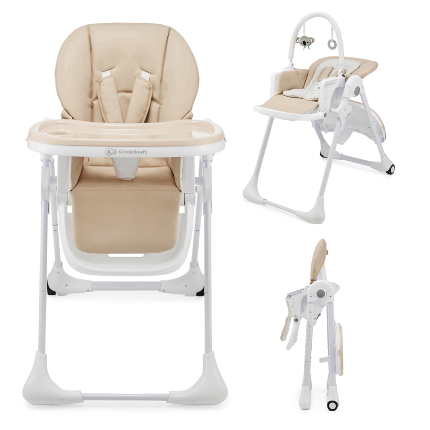 KINDERKRAFT - дитячий стілець для годування 2 в 1 TUMMIE бежевий
