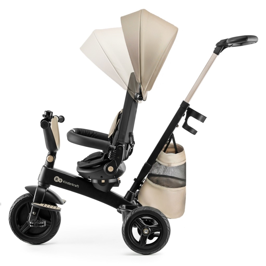 KINDERKRAFT - Дитячий триколісний велосипед 5 в 1 EASYTWIST бежевий