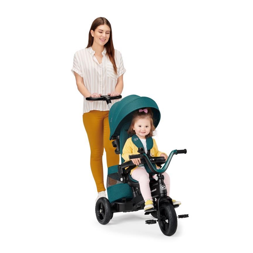 KINDERKRAFT - Дитячий триколісний велосипед 5v1 EASYTWIST зелений/чорний