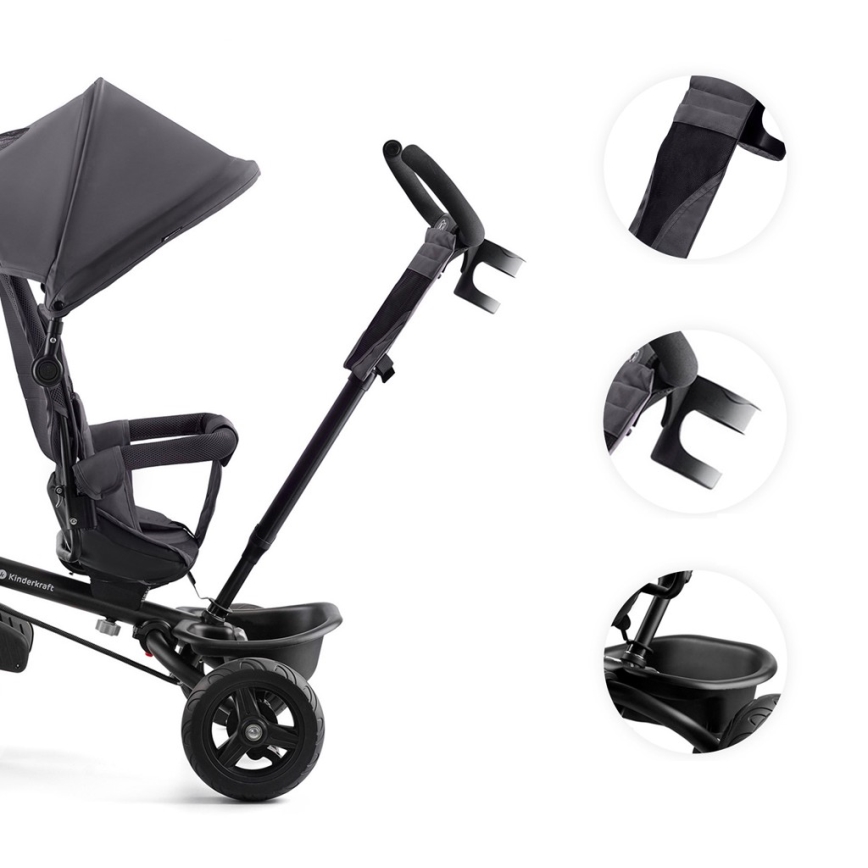 KINDERKRAFT - Дитячий триколісний велосипед AVEO сірий