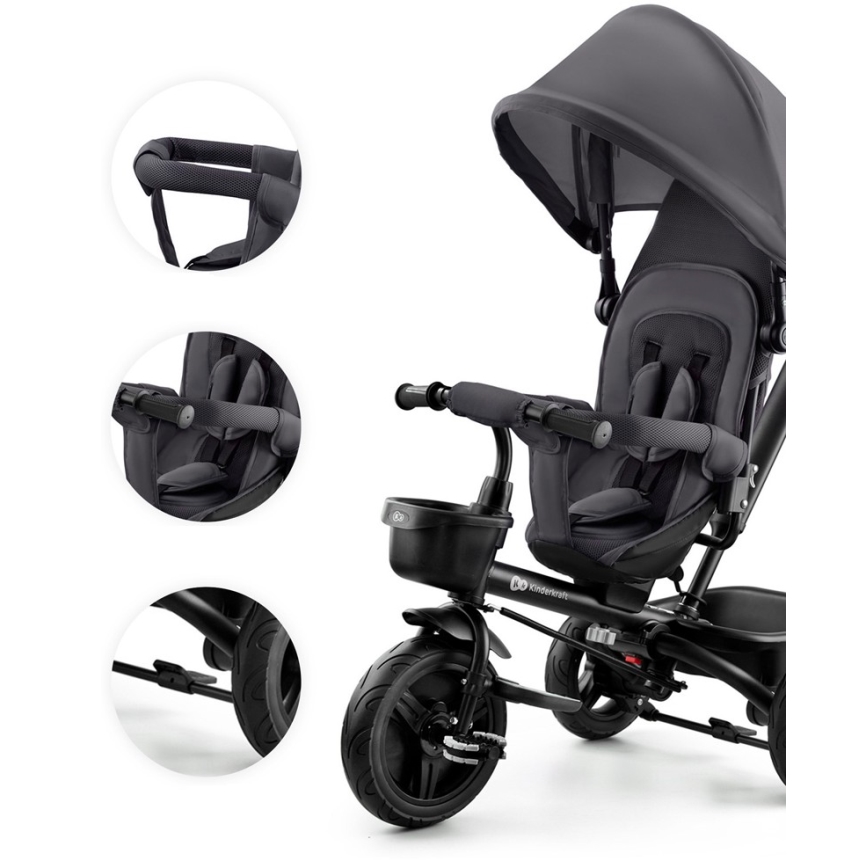 KINDERKRAFT - Дитячий триколісний велосипед AVEO сірий