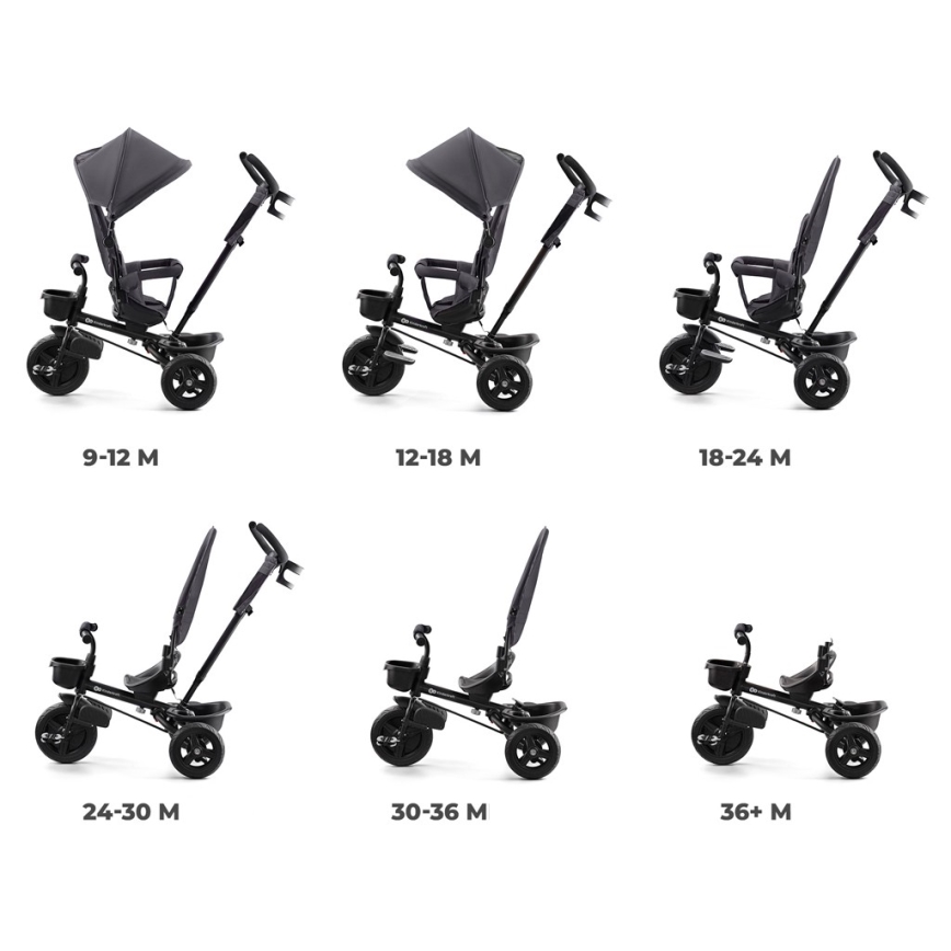 KINDERKRAFT - Дитячий триколісний велосипед AVEO сірий