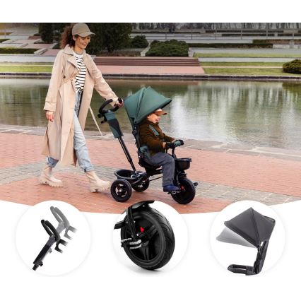 KINDERKRAFT - Дитячий триколісний велосипед AVEO зелений