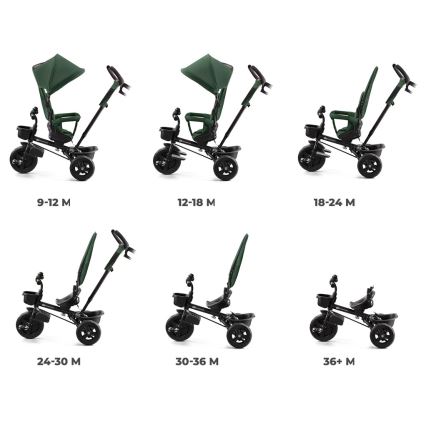 KINDERKRAFT - Дитячий триколісний велосипед AVEO зелений