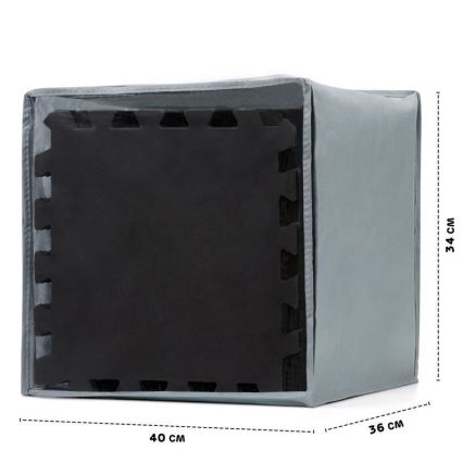 KINDERKRAFT - Дитячий килимок-пазл LUNO 30 шт. чорний/білий