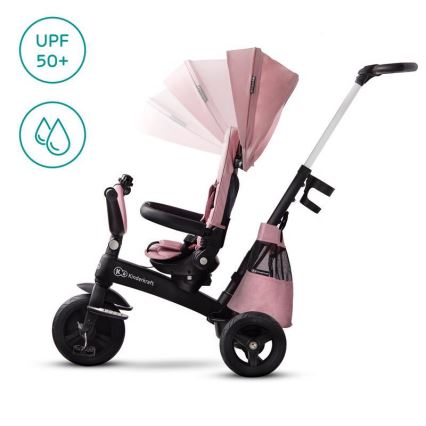 KINDERKRAFT - Дитячий триколісний велосипед 5v1 EASYTWIST рожевий/чорний