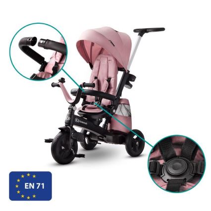 KINDERKRAFT - Дитячий триколісний велосипед 5v1 EASYTWIST рожевий/чорний