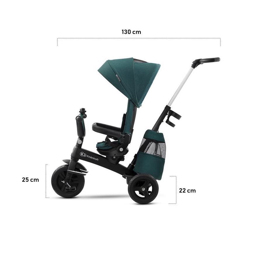 KINDERKRAFT - Дитячий триколісний велосипед 5v1 EASYTWIST рожевий/чорний