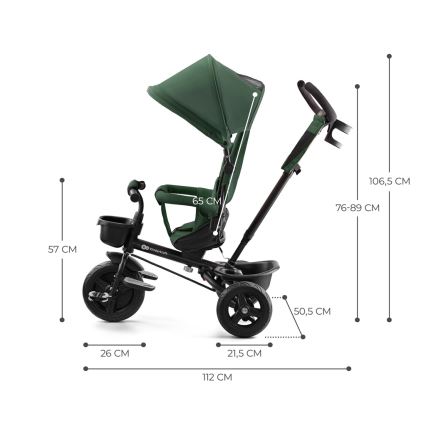 KINDERKRAFT - Дитячий триколісний велосипед AVEO зелений