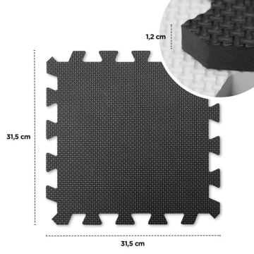 KINDERKRAFT - Дитячий килимок-пазл LUNO 30 шт. чорний/білий