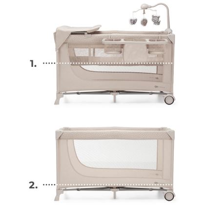 KINDERKRAFT - Дорожная кроватка JOY 2 с аксессуарами бежевый