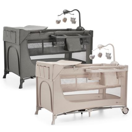 KINDERKRAFT - Дорожная кроватка JOY 2 с аксессуарами бежевый