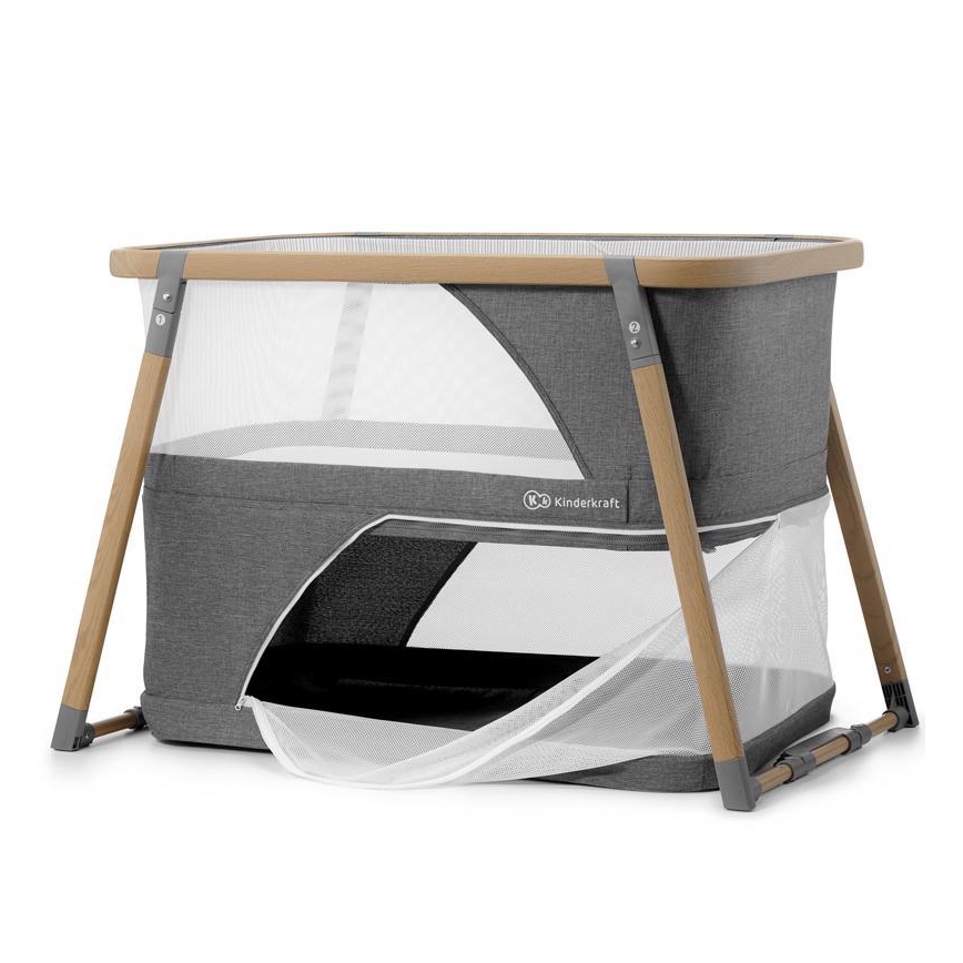 KINDERKRAFT - Дорожнє ліжечко 4в1 SOFI сірий