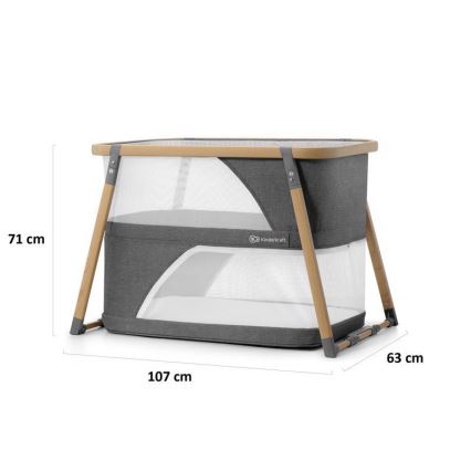 KINDERKRAFT - Дорожнє ліжечко 4в1 SOFI сірий