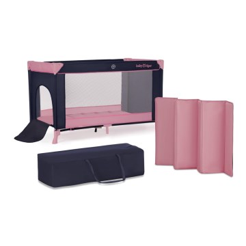 KINDERKRAFT - Дорожнє ліжечко Baby Tiger VIKI рожевий