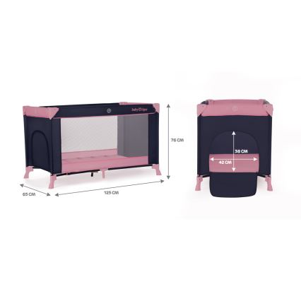 KINDERKRAFT - Дорожнє ліжечко Baby Tiger VIKI рожевий