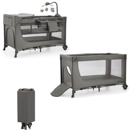 KINDERKRAFT - Дорожнє ліжечко JOY 2 з аксесуарами сірий