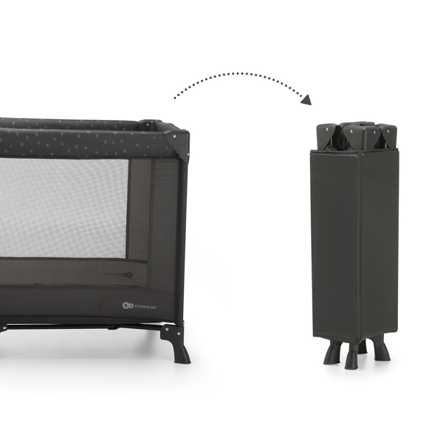 KINDERKRAFT - Дорожнє ліжечко JOY сірий