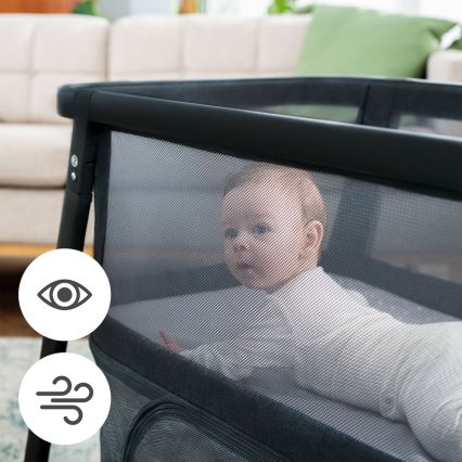KINDERKRAFT - Дорожнє ліжечко 4в1 SOFI PLUS темно-сірий