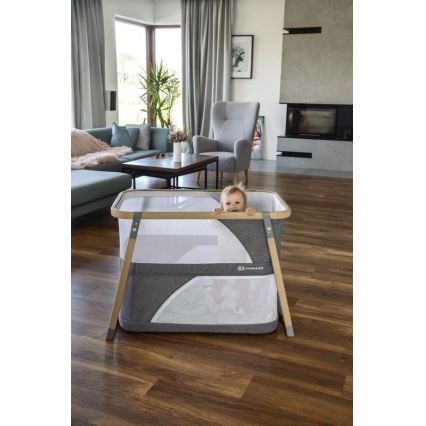 KINDERKRAFT - Передвижная кроватка-манеж 4в1 SOFI серый