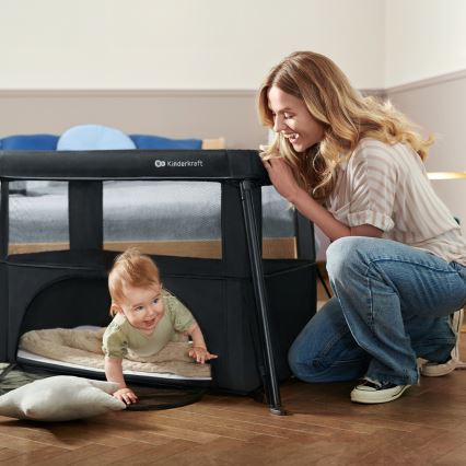 KINDERKRAFT - Подорожнє ліжечко 3 в 1 CAMI чорне