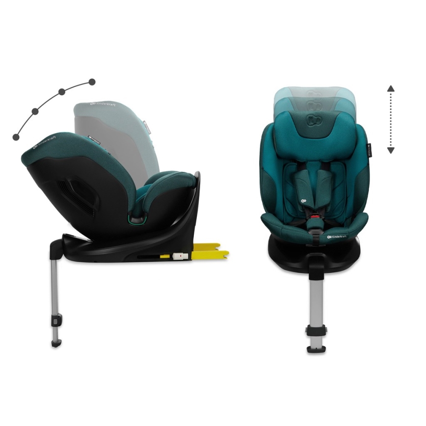 KINDERKRAFT SELECT - Автокресло с поворотной базой I-FIX (40-150 см) Морской синий