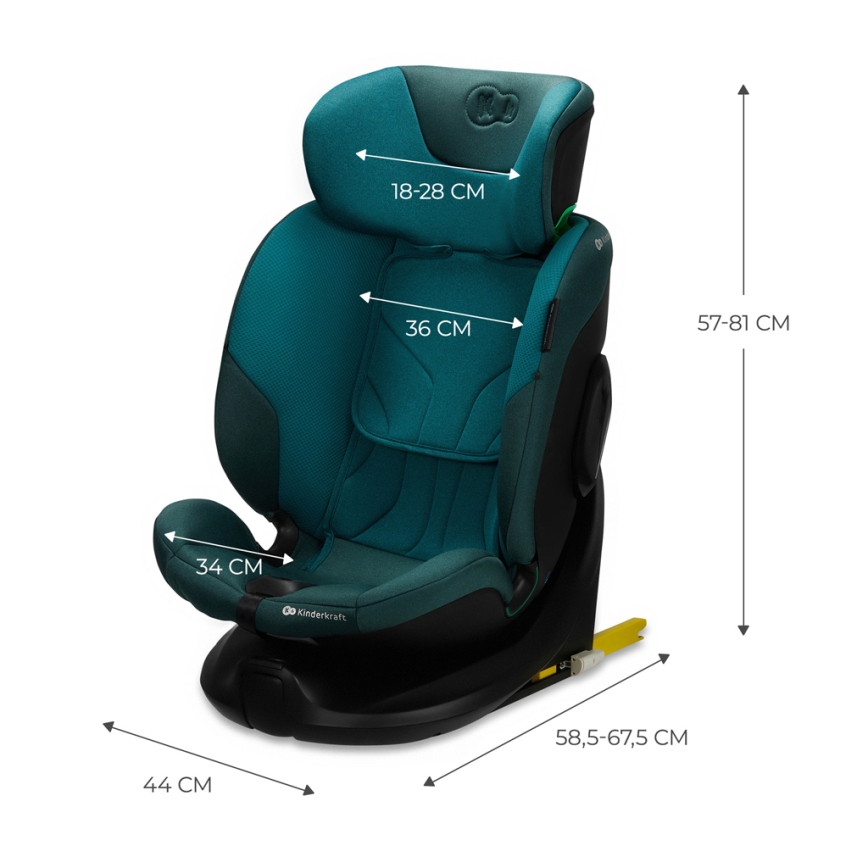 KINDERKRAFT SELECT - Автокресло с поворотной базой I-FIX (40-150 см) Морской синий
