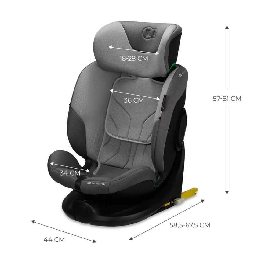 KINDERKRAFT SELECT - Автокрісло I-FIX (40-150 см) Cool grey