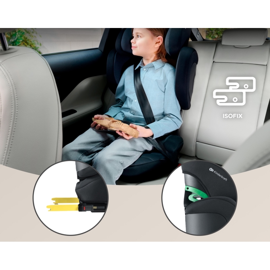 KINDERKRAFT SELECT - Автокрісло XPAND 2 i-Size (100-150см) Premium Graphite black