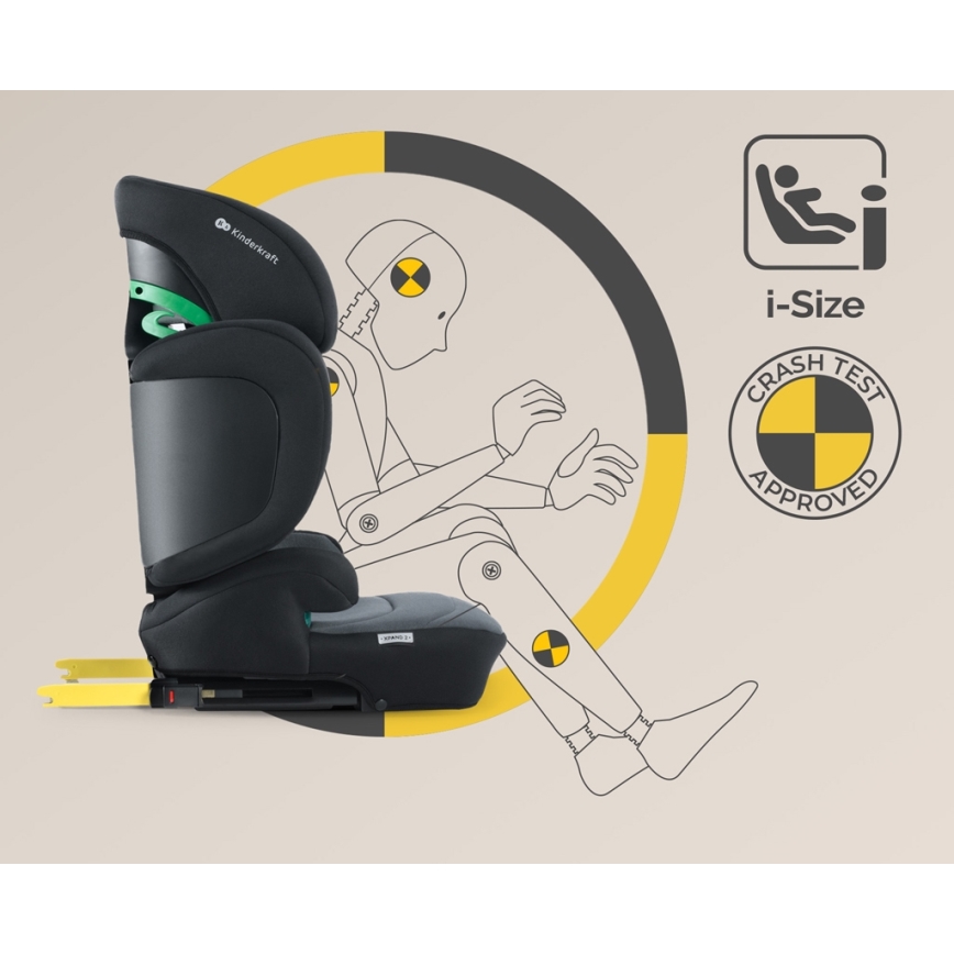 KINDERKRAFT SELECT - Автокрісло XPAND 2 i-Size (100-150см) Premium Graphite black
