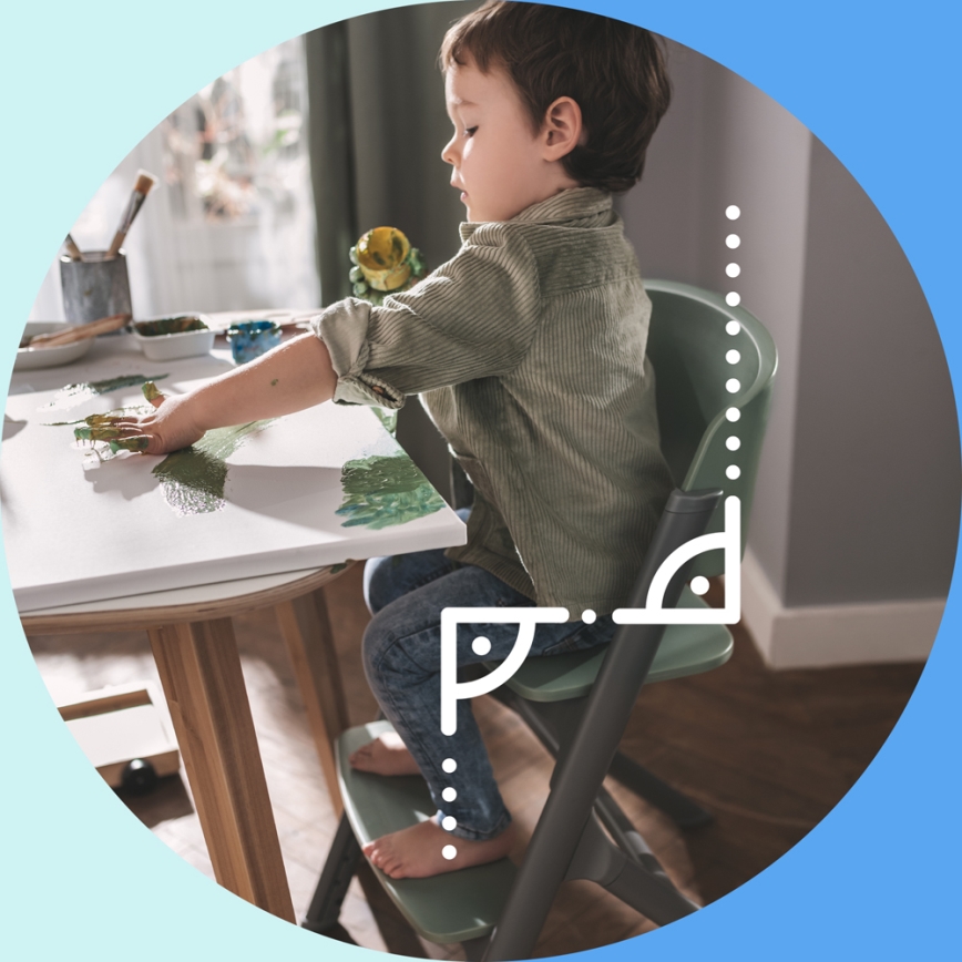 KINDERKRAFT SELECT - Детский стул для кормления 3 в 1 LIVY Premium дуб + шезлонг CALMEE