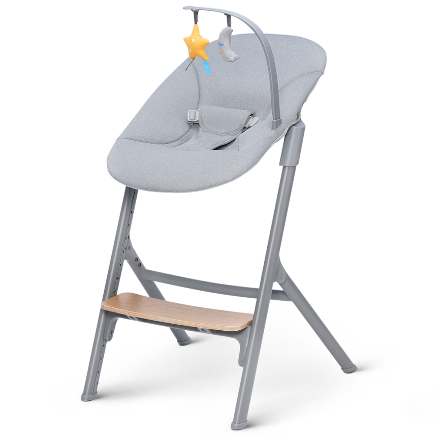 KINDERKRAFT SELECT - Детский стул для кормления 3 в 1 LIVY Premium дуб + шезлонг CALMEE