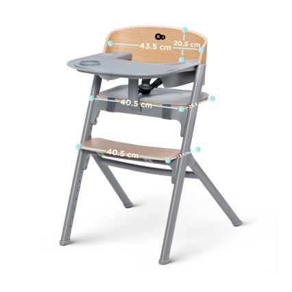 KINDERKRAFT SELECT - Детский стул для кормления 3 в 1 LIVY Premium дуб + шезлонг CALMEE
