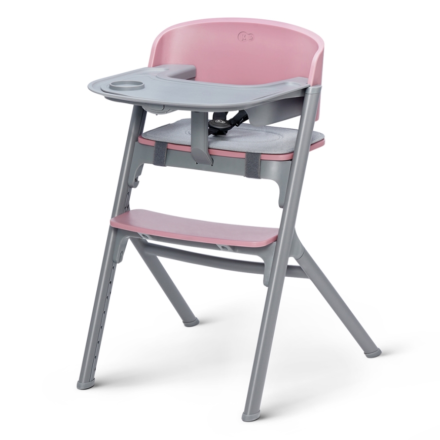 KINDERKRAFT SELECT - Детский обеденный стул 3в1 LIVY Premium Aster розовый + шезлонг CALMEE